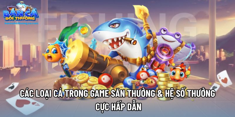Các Loại Cá Trong Game Săn Thưởng & Hệ Số Thưởng Cực Hấp Dẫn