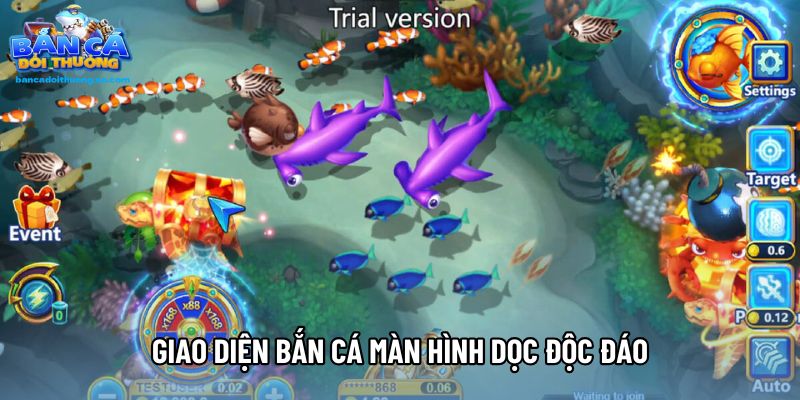 Giao diện bắn cá màn hình dọc độc đáo