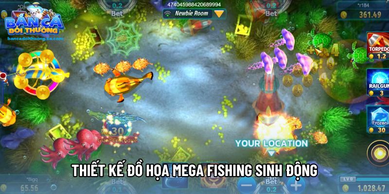 Thiết kế đồ họa Mega Fishing sinh động